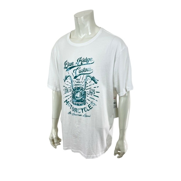 Wrangler Blue Ridge Custom Motorcycle 1947 White T Shirt Mens 2XL XXL - Picture 1 of 9